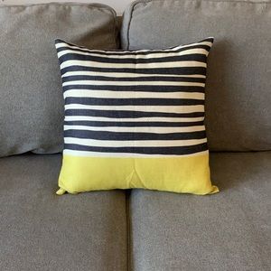 Black Stripe and Lime Green Pillow Case 18 x 18